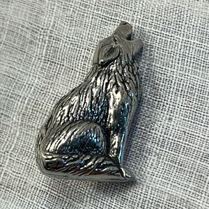 Vintage Pewter Wolf Button by Danforth